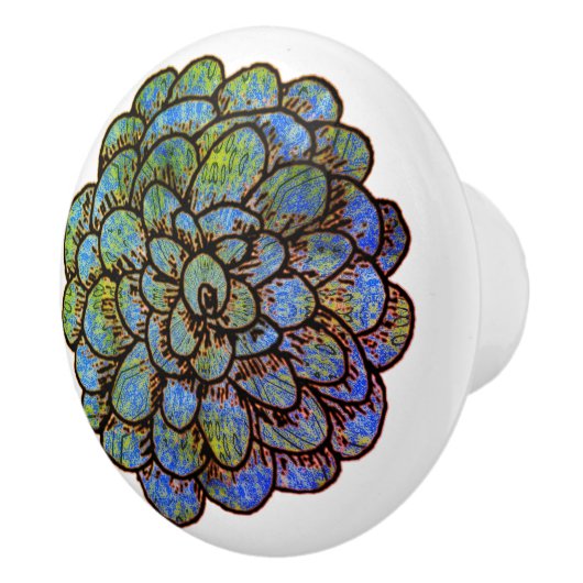 Blauwe groene ventilator keramische knop (Rechts)