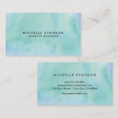  blauwe groene Waterverf Creative Visitekaartje (Voorkant / Achterkant)