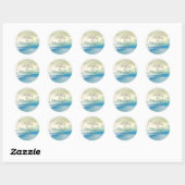 Blauwe groene Waterverf oceaanbride Ronde Sticker (Vel)