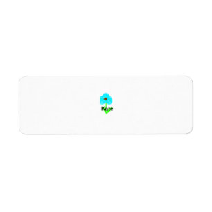 Blauwe groene waterverf voegt jouw naam tekstaange etiket