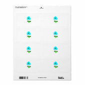 Blauwe groene waterverf voegt jouw naam toe de tek etiket (Full Sheet)