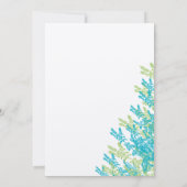 Blauwe groene wilde bloemen kaart (Achterkant)