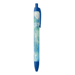 Blauwe groene witte moderne Abstracte Sjabloon Blauwe Inkt Pen