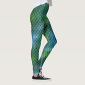Blauwe groene Zeemeermin Leggings (Rechts)