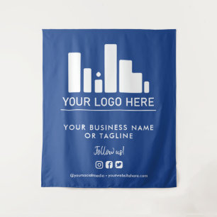 Blauwe grote Logo- en sociale mediagroep Wandkleed