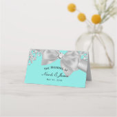 Blauwe Grote Witte Boog Diamanten Glam Tafel (Voorkant)