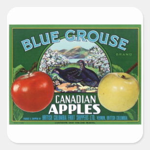Blauwe Grouse Canadese appels Vierkante Sticker