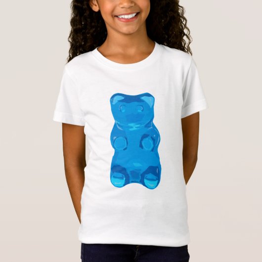 Blauwe Gummybeer Illustratie T-shirt (Voorkant)
