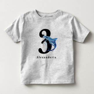 Blauwe haai 3e verjaardag naam leeftijd kind kinder shirts