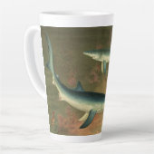  blauwe haai Eating Fish, Marine Life Latte Mok (Linkerhoek)