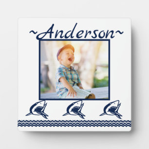 Blauwe haai Nautical Navy Foto Lijst Fotoplaat