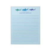 Blauwe haaien Notitieblok Briefpapier Kind (Gedraaid)
