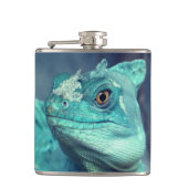 Blauwe hagedis heupfles (Voorkant)