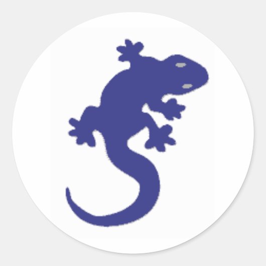 Blauwe hagedis ronde sticker (Voorkant)