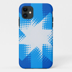 blauwe halftoonster iphone 5 hoesje