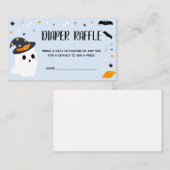 Blauwe Halloween Kleine Boo Luier Raffle Informatiekaartje (Voorkant / Achterkant)