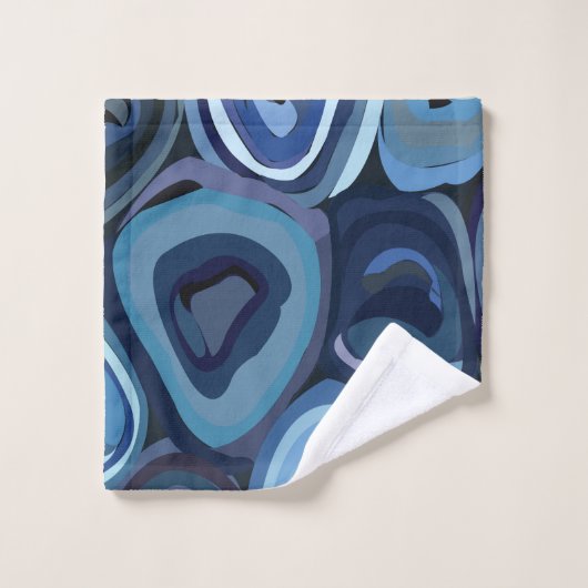 Blauwe halve cirkels Abstracte geometrische Bad Handdoek (Wasdoekje)