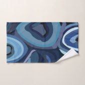Blauwe halve cirkels Abstracte geometrische Bad Handdoek (Handdoek)