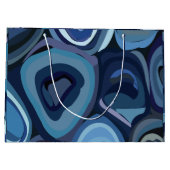 Blauwe halve cirkels Abstracte geometrische Groot Cadeauzakje (Achterkant)