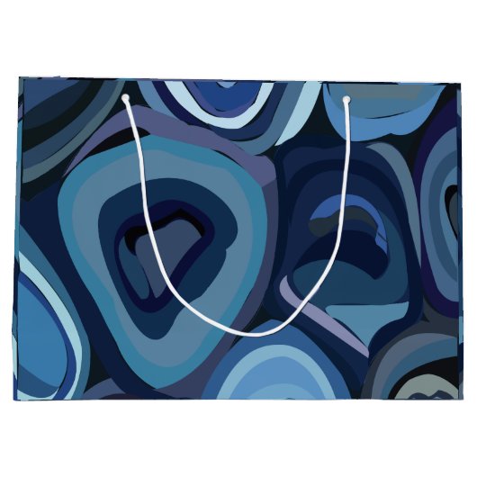 Blauwe halve cirkels Abstracte geometrische Groot Cadeauzakje (Achterkant)