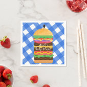 Blauwe Hamburger Zomer Kookfeest Barbecue BBQ Fees Servetten (Insitu)