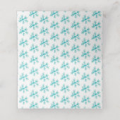 Blauwe hand met waterkleurige kerstsnowflakes (Binnenkant ongevouwen)