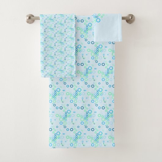 Blauwe handdoekset voor bubelpatroon bad handdoek (Insitu)