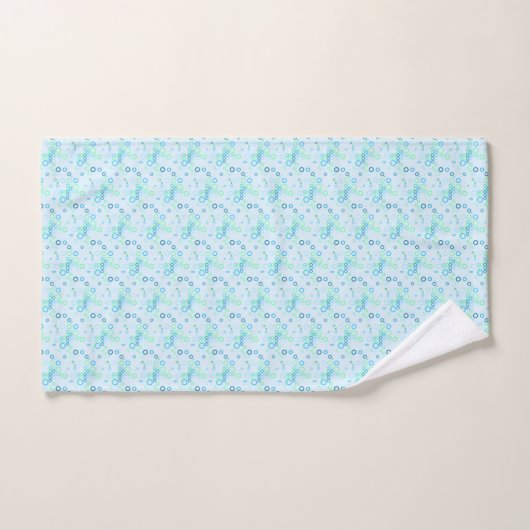 Blauwe handdoekset voor bubelpatroon bad handdoek (Handdoek)