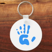 Blauwe handdruk sleutelhanger (Voorkant)