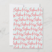 Blauwe handgeschreven kerstfeest uitnodiging (Achterkant)