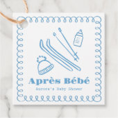 Blauwe handgetekende après bébé boy Baby shower Bedankjes Labels (Voorkant)