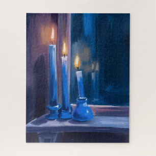 Blauwe Hanukakaarsen Waterverf Legpuzzel