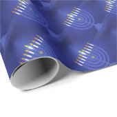 blauwe hanukka cadeaupapier (Rol Hoek)