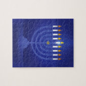 blauwe hanukka legpuzzel (Horizontaal)
