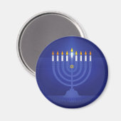 blauwe hanukka magneet (Voorkant / Achterkant)