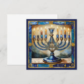 Blauwe Hanukka Menora (Voorkant / Achterkant)