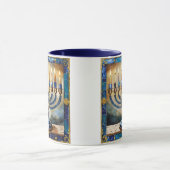 Blauwe Hanukka Menora Mok (Midden)
