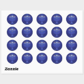 blauwe hanukka ronde sticker (Vel)