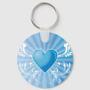 Blauwe haren en vleugels sleutelhanger