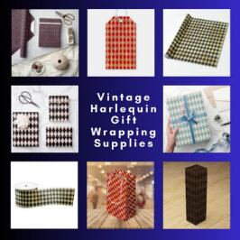  Blauwe Harlequin Cadeaupapier