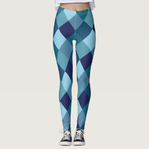 Blauwe harlequin Pattern-Leggings Leggings