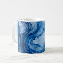 Blauwe Harmonieuze Stroom Blauwe Witte Abstracte