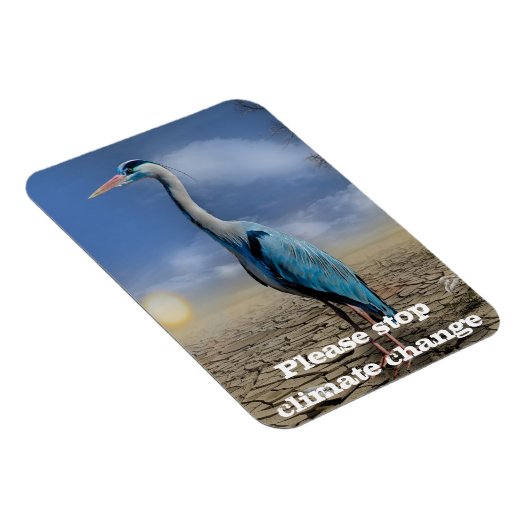 Blauwe haron in droogte magneet (Rechterzijde)