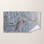 Blauwe haron waterdoekset bad handdoek (Handdoek)