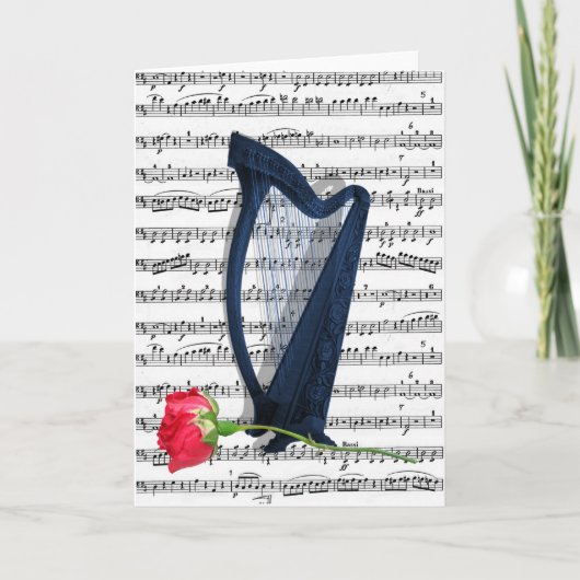 Blauwe harp en Rozen Kaart (Voorkant)