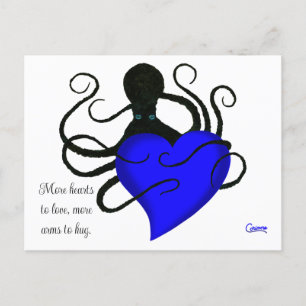 Blauwe Hart Octopus - Briefkaart