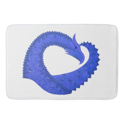 Blauwe hartdraak op wit badmat (Voorkant)