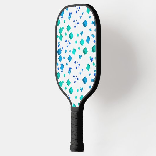 Blauwe harten en kubussen Pickleball Paddle (Links)