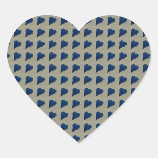 Blauwe harten hart sticker (Voorkant)