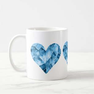 Blauwe harten koffiemok